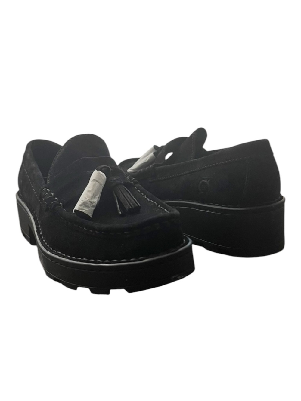 Born Capri Tassel Black Suede Platform Loafer Size 7.5M - Picture 7 of 8